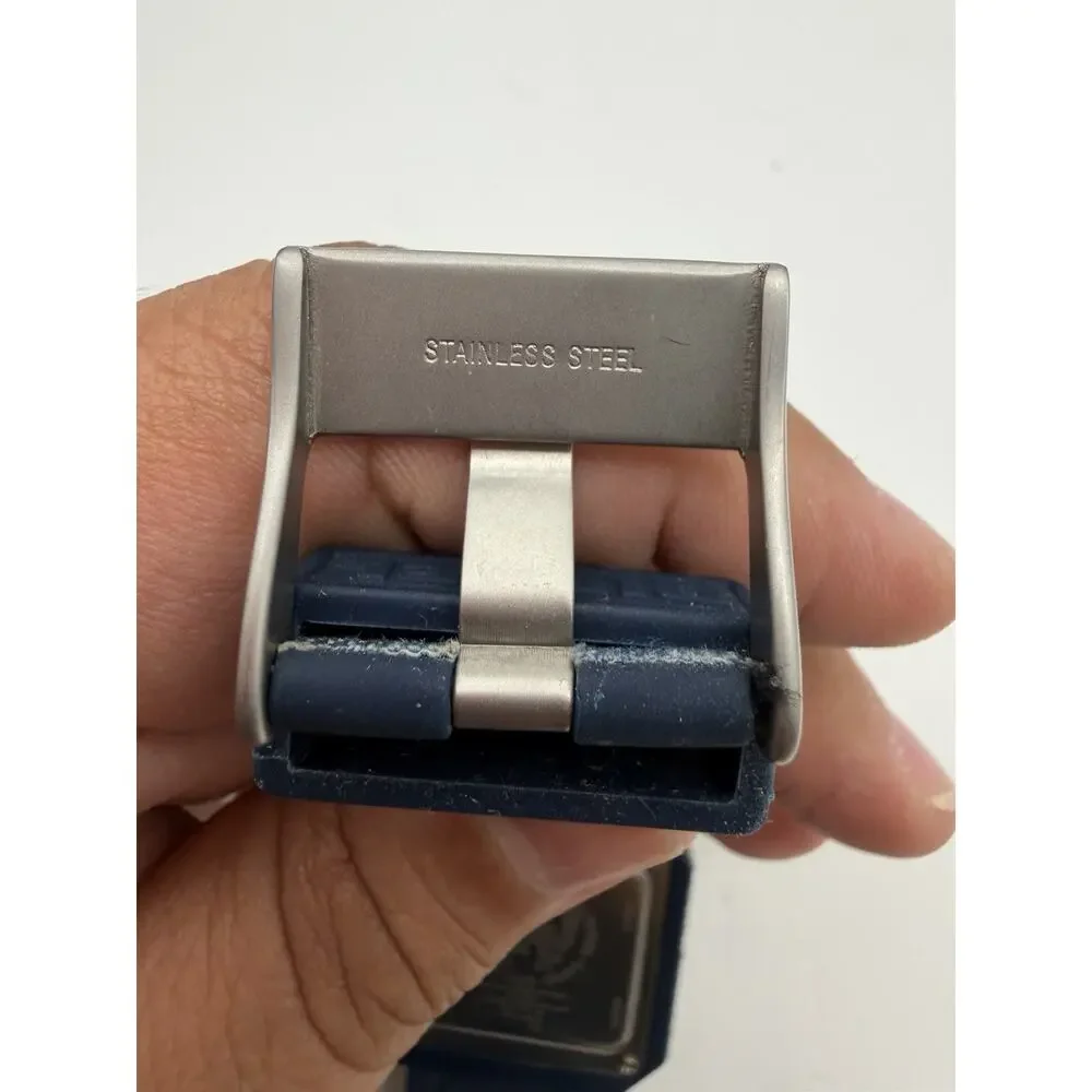 DIESEL DZ1713 Watch Denim Color Silicone Strap Good Condition New Battery